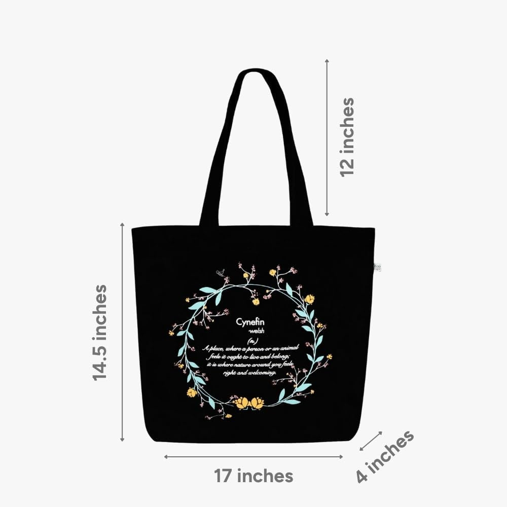 Ecoright Aesthetic Canvas Tote Bag for Women Large Zipper Tote Bags with Pocket, Womens Tote Bag for Yoga, Work, Beach