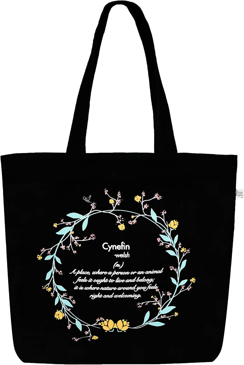Ecoright Aesthetic Canvas Tote Bag for Women Large Zipper Tote Bags with Pocket, Womens Tote Bag for Yoga, Work, Beach
